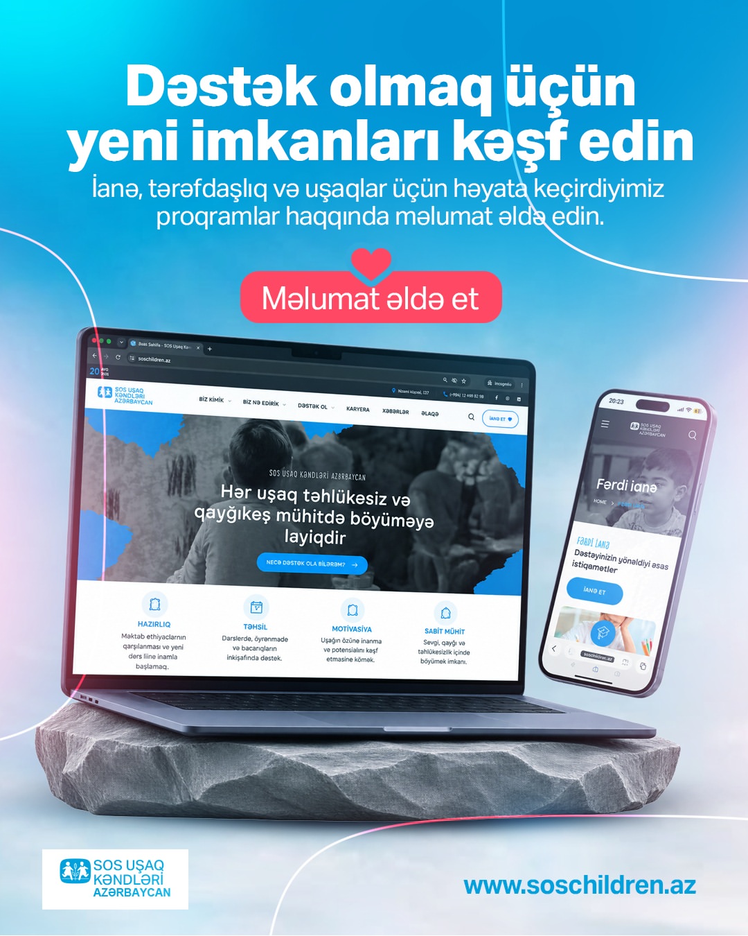 Yenilənmiş saytımız artıq istifadənizdədir! 🌐💙SOS Uşaq Kəndlərinin fəaliyyəti, həyata keçirdiy